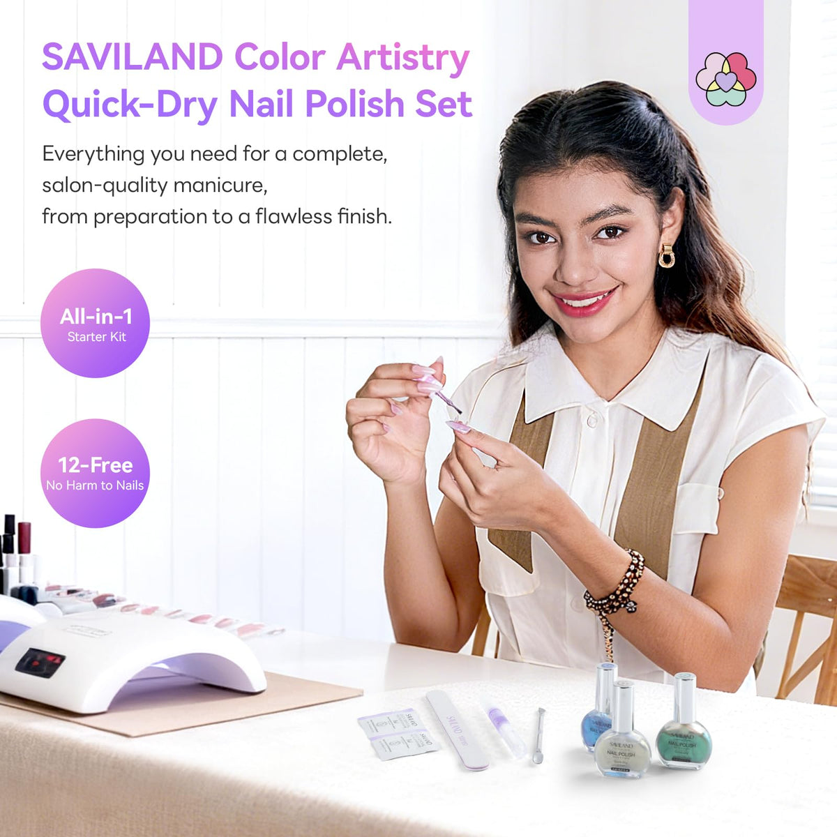 SAVILAND nail polish in use on nails