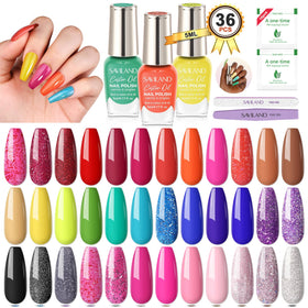 SAVILAND Nail Polish Set 36 Colors front view with vibrant shades