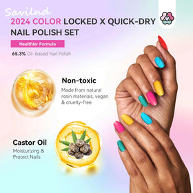SAVILAND Nail Polish vibrant red shade displayed