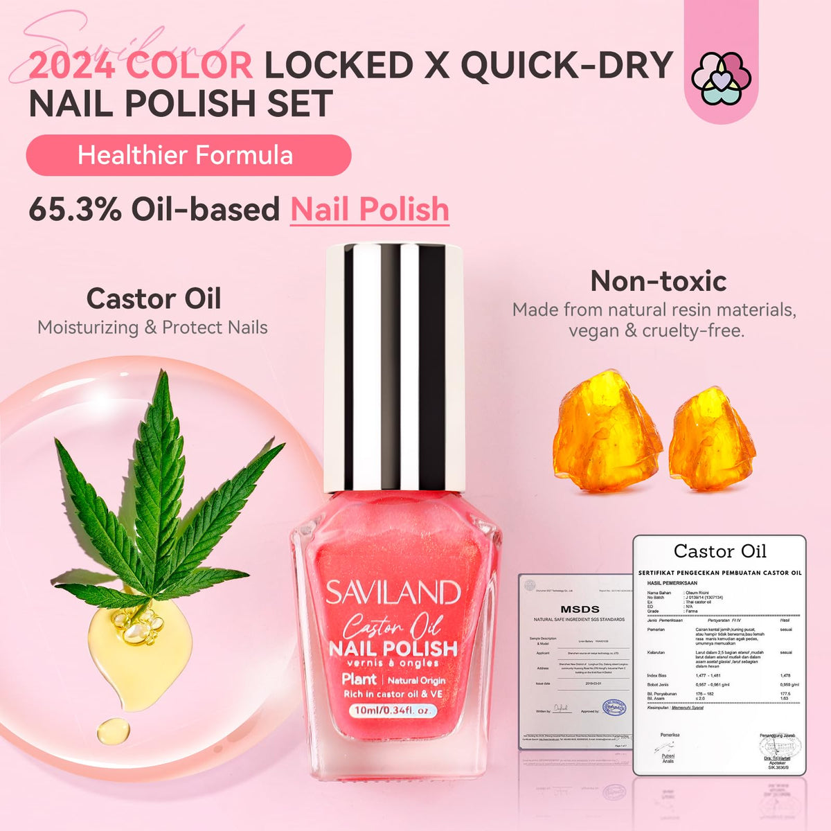 SAVILAND nail polish with a glossy finish on nails