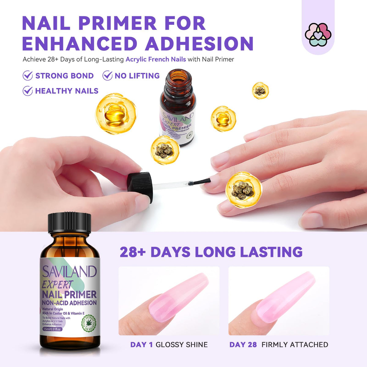 SAVILAND nail primer bottle and applicator