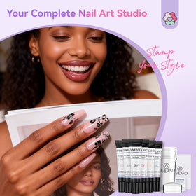 SAVILAND Nail Stamping Gel Polish Kit components layout