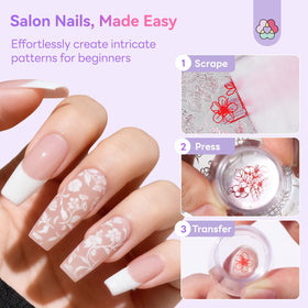 SAVILAND Nail Stamping Gel Polish Kit with cleaning pads