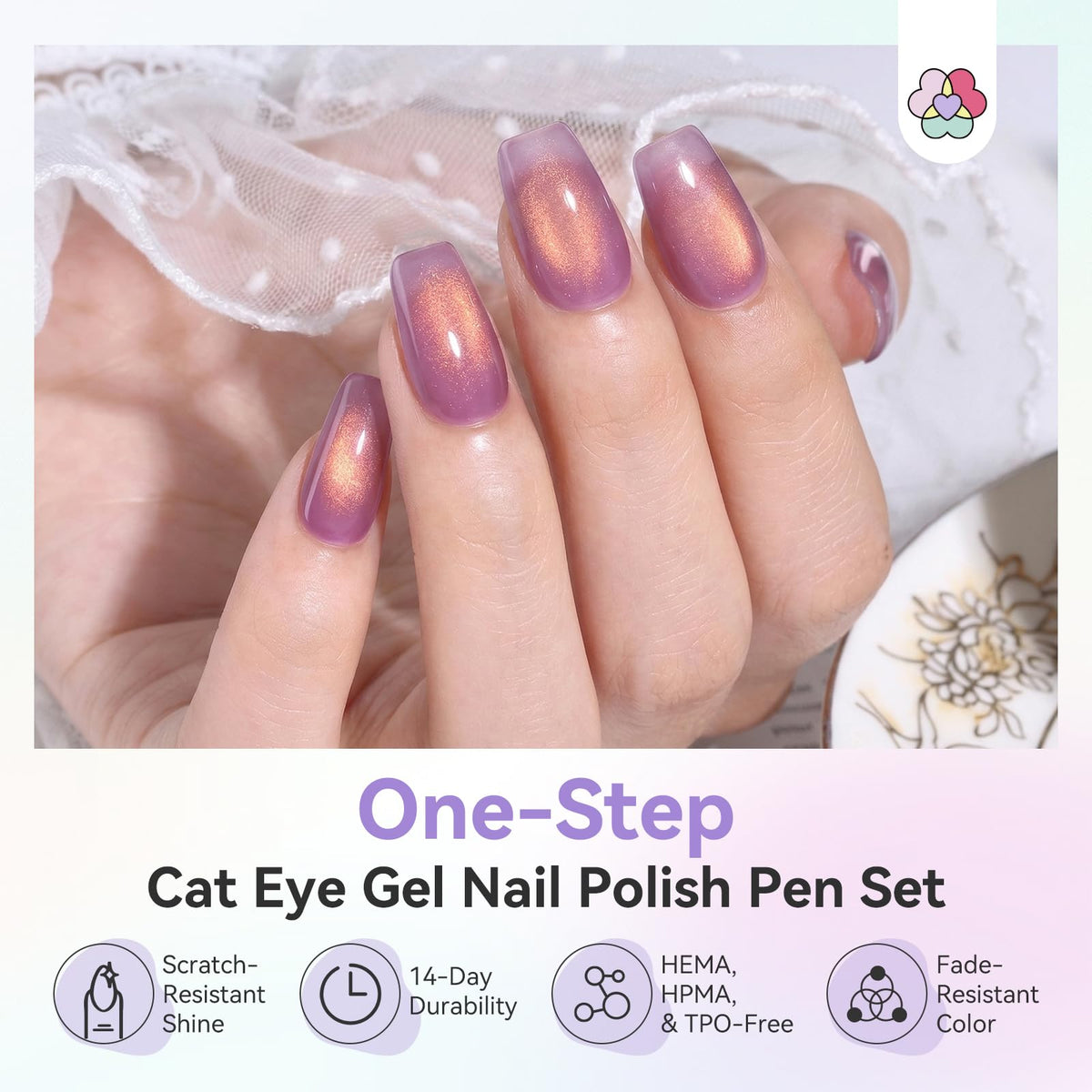 SAVILAND One-Step Cat Eye Gel Nail Polish Pen in green shade