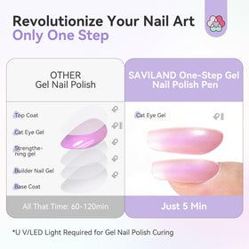 SAVILAND One Step Gel Nail Polish in vibrant shades on nails