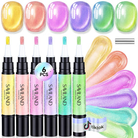 SAVILAND One Step Gel Nail Polish Pen Set with six colours
