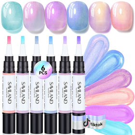 SAVILAND One-Step Gel Nail Polish Pens Set with 6 colors