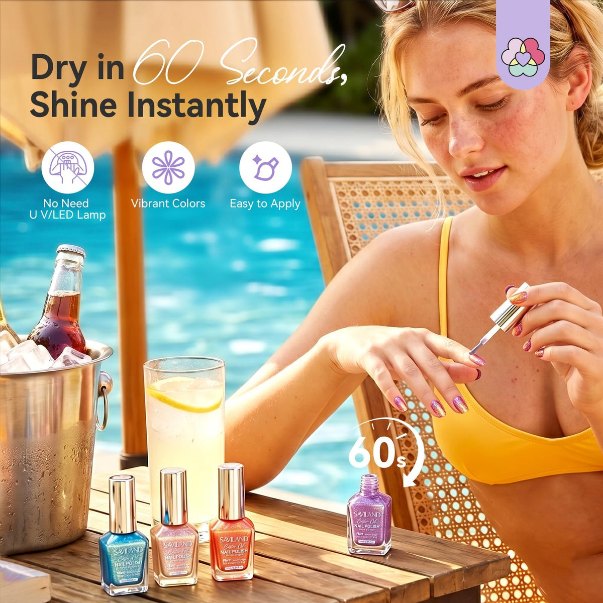 SAVILAND quick dry nail polish in vibrant colours