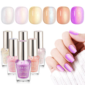 SAVILAND Soft Pearl Nail Polish Set with six colours in packaging
