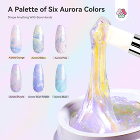 SAVILAND Solid Builder Nail Kit 6PCS with vibrant Aurora shades
