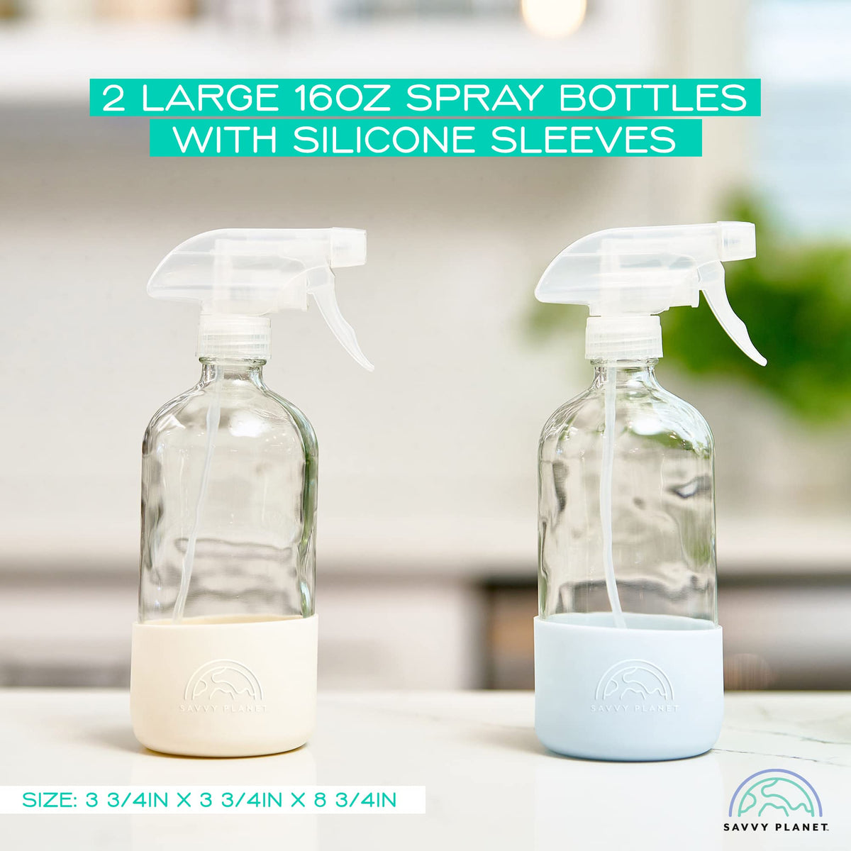 SAVVY PLANET Glass Spray Bottle adjustable nozzle close-up