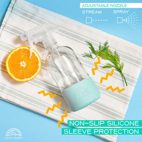 SAVVY PLANET Glass Spray Bottles set with bonus cleaning brush