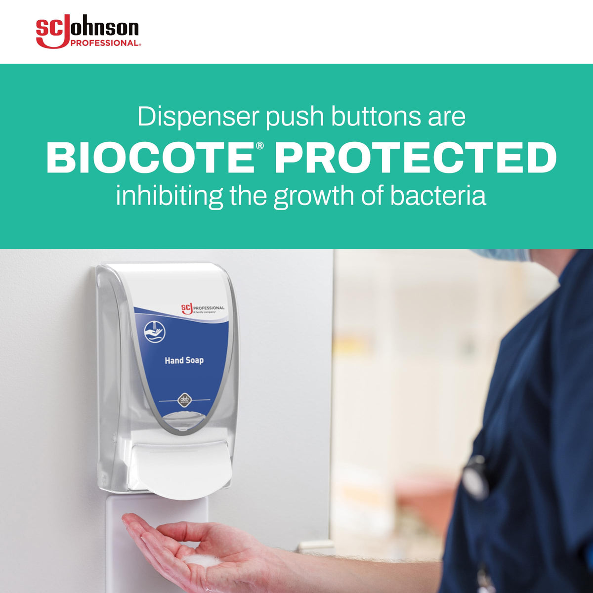 SC Johnson Professional Kindest Kare hand soap in a healthcare setting