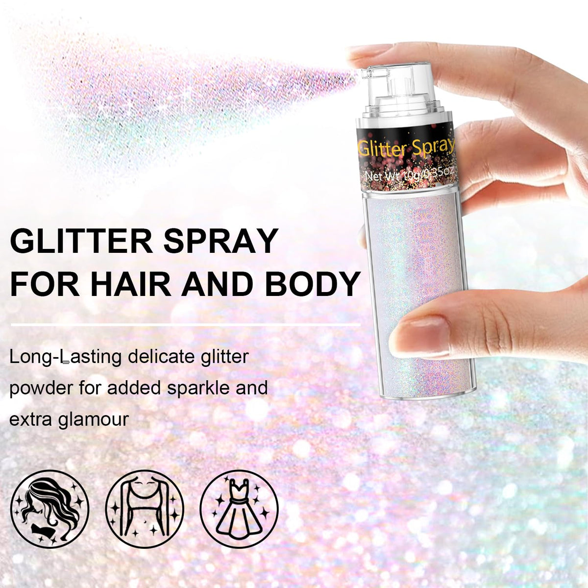 Scarman Glitter Spray bottle side view