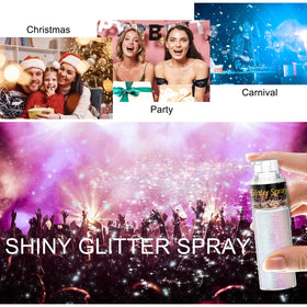Scarman Glitter Spray bottle with glittery backdrop