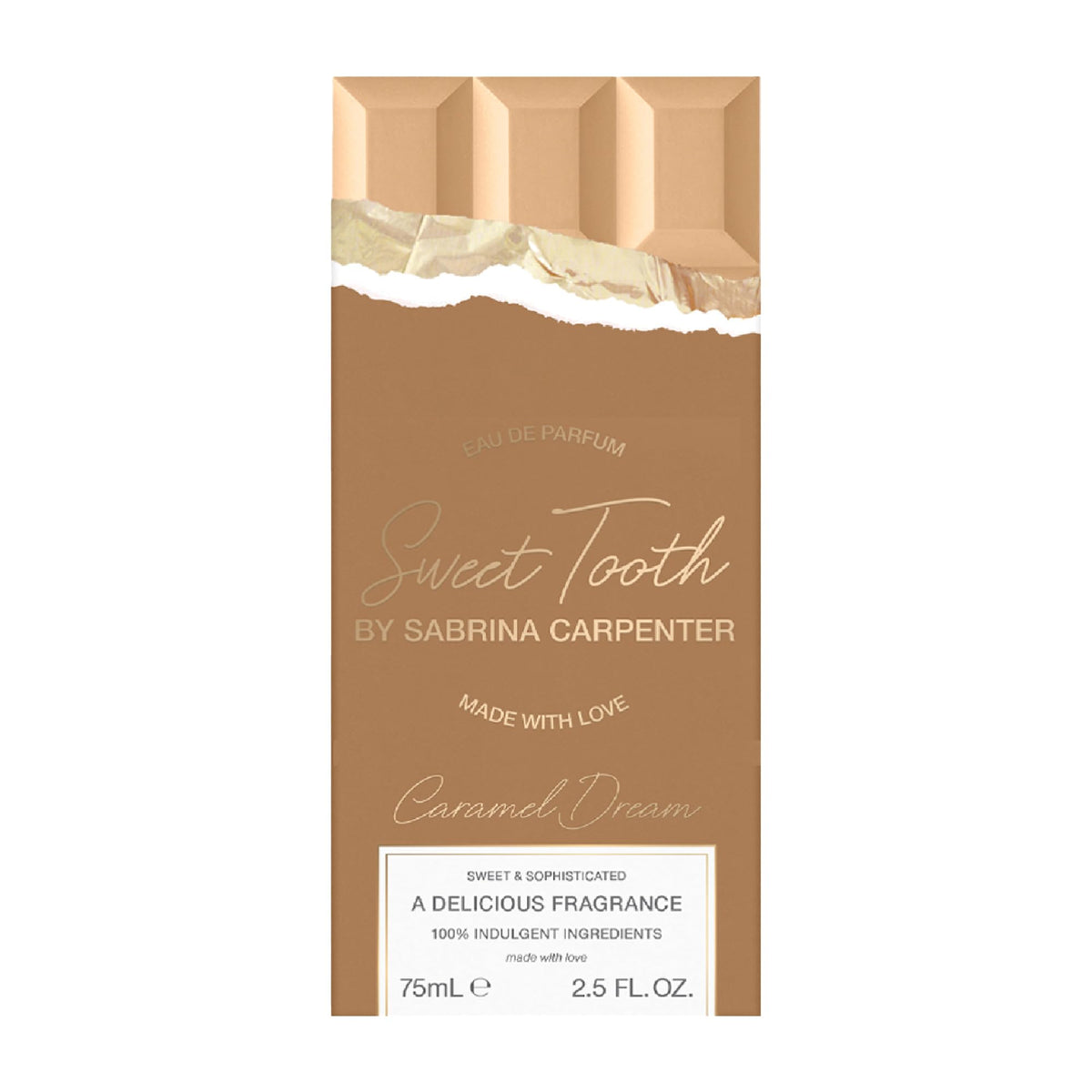 SCENT BEAUTY Sweet Tooth Caramel Dream Eau de Parfum back view with packaging details