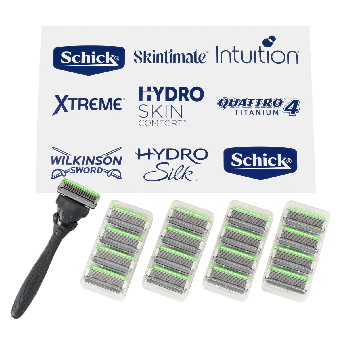Schick Hydro Sensitive 5-Blade Razor with 17 refills packaging