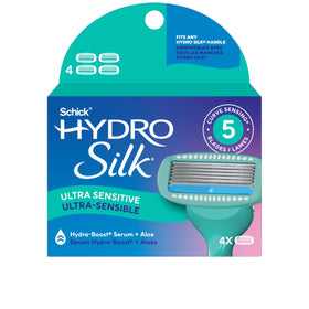 Schick Hydro Silk Razor Refills 4ct packaging front view