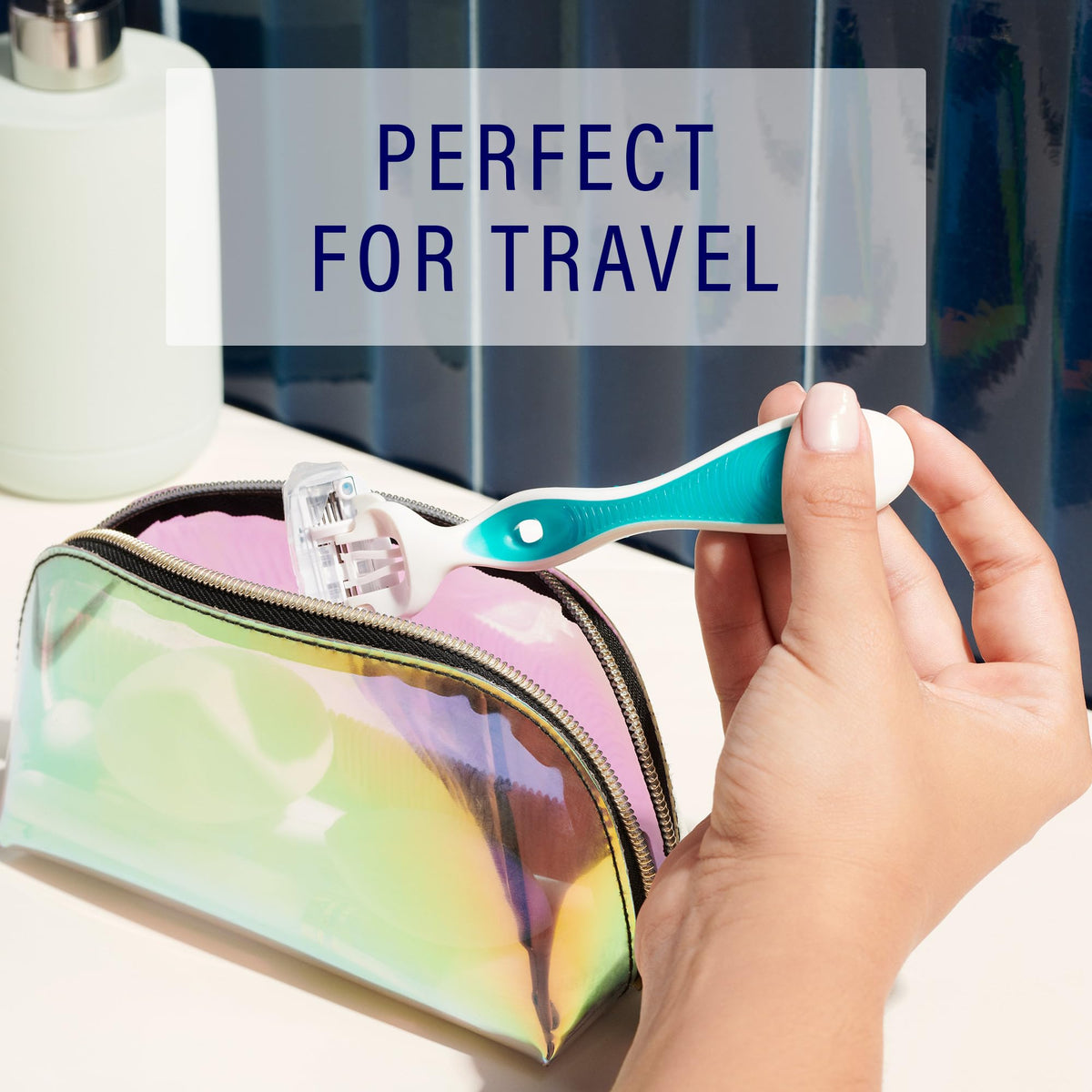 Schick Hydro Silk razors on a bathroom counter