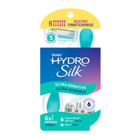 Schick Hydro Silk Sensitive Disposable Razors 3ct front view