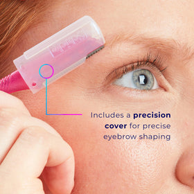Schick Hydro Silk Touch-Up razor in hand for eyebrow shaping