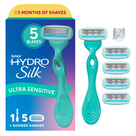 Schick Hydro Silk Ultra Sensitive Razor front view with 5 blades