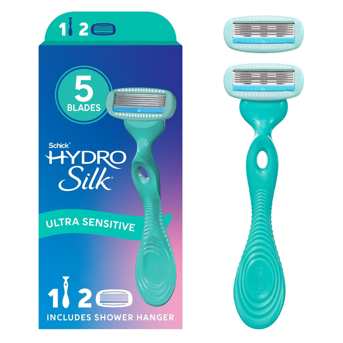 Schick Hydro Silk Ultra Sensitive Razor handle and refills