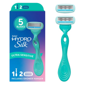 Schick Hydro Silk Ultra Sensitive Razor handle and refills