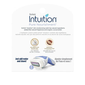 Schick Intuition Pure Nourishment razor cartridge with four blades