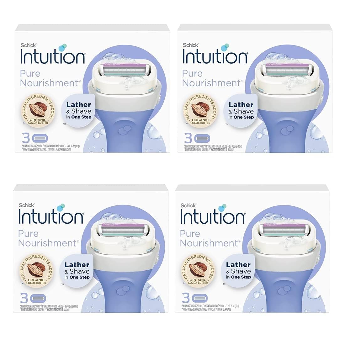 Schick Intuition Pure Nourishment Razor Refills 12 count package front view