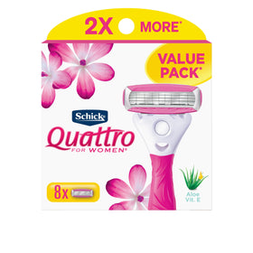 Schick Quattro Womens Razor Refills 8 Count package front view