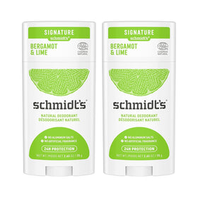 Schmidt's Bergamot and Lime Deodorant front view with packaging