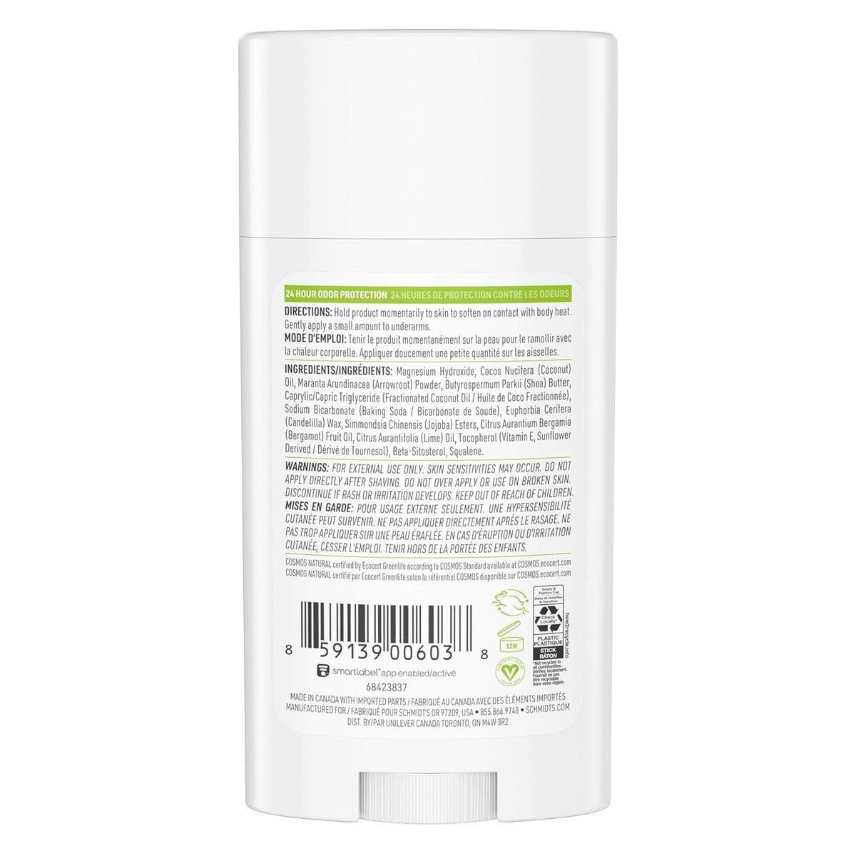 Schmidt's Bergamot and Lime Deodorant in a lifestyle setting