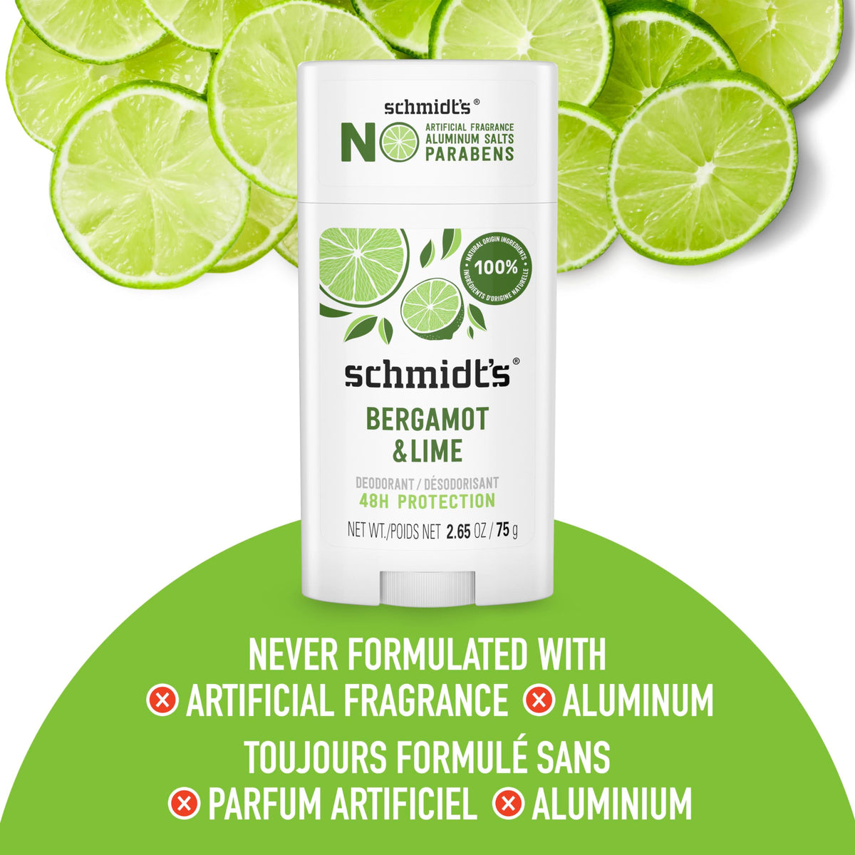 Schmidt's Bergamot & Lime Deodorant top view