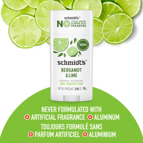 Schmidt's Bergamot & Lime Deodorant top view