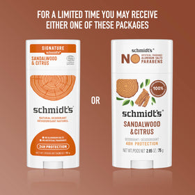 Schmidt's deodorant packaging and label details
