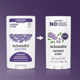 Schmidt's Lavender & Sage Deodorant applied on skin