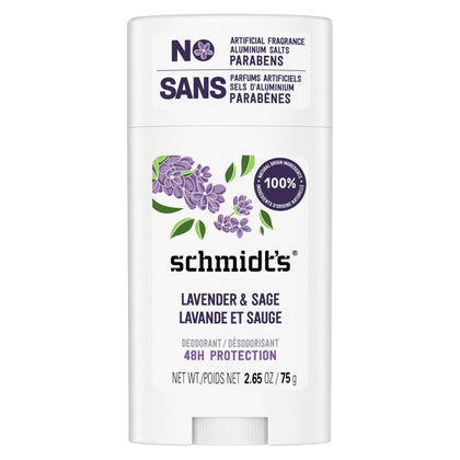 Schmidt's Lavender & Sage Deodorant front view 120g