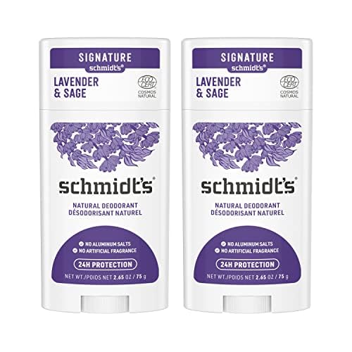 Schmidt's Lavender & Sage Natural Deodorant 2-pack with floral design