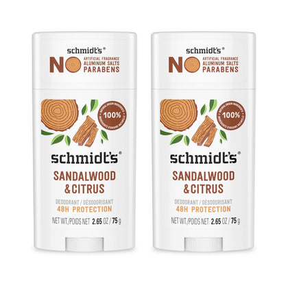 Schmidt's Natural Deodorant Sandalwood & Citrus front view