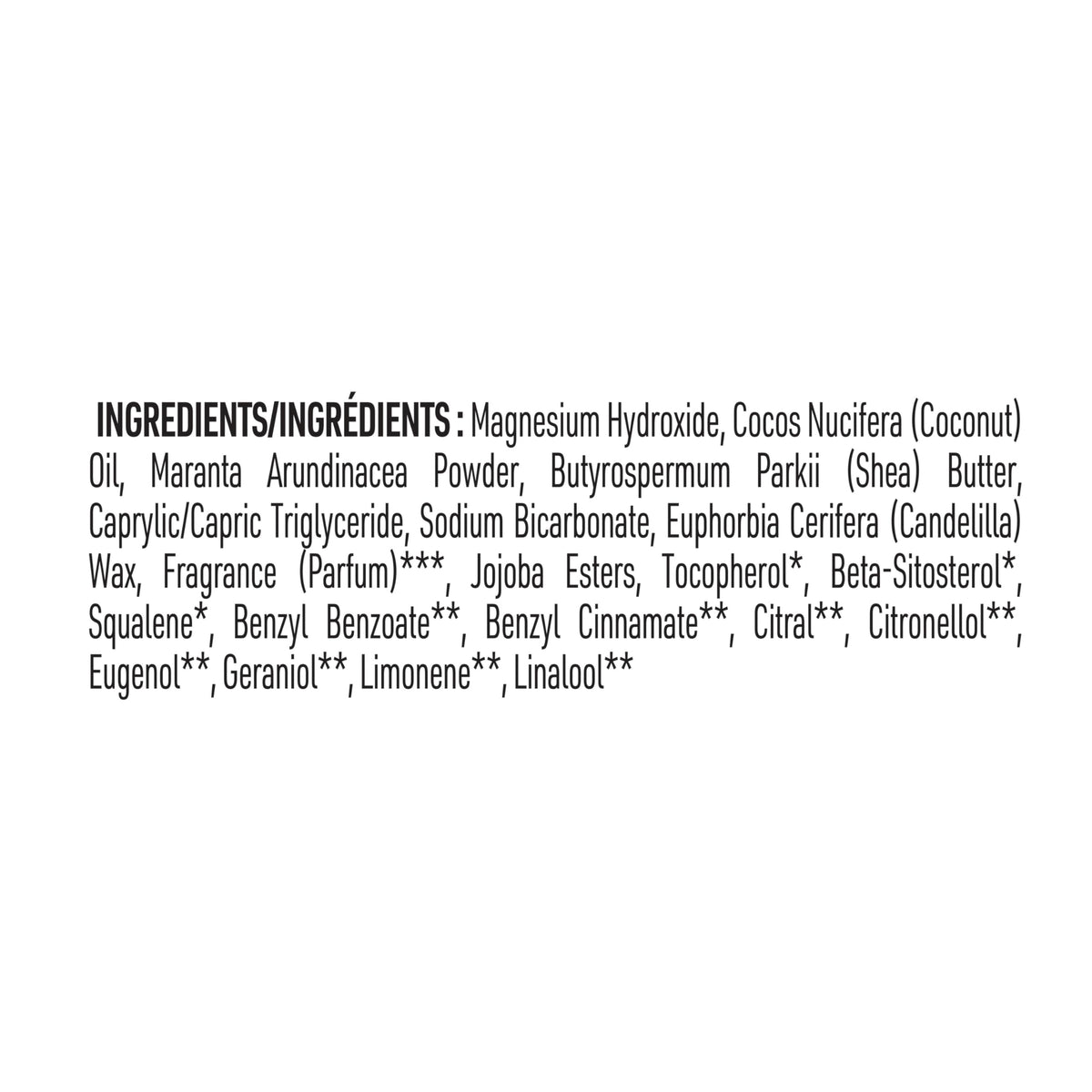 Schmidt's Rose & Vanilla Deodorant ingredients list