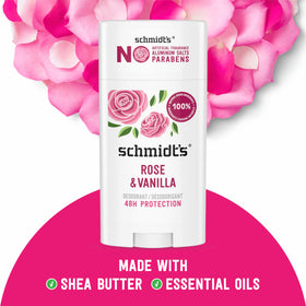 Schmidt's Rose & Vanilla Vegan Deodorant side view