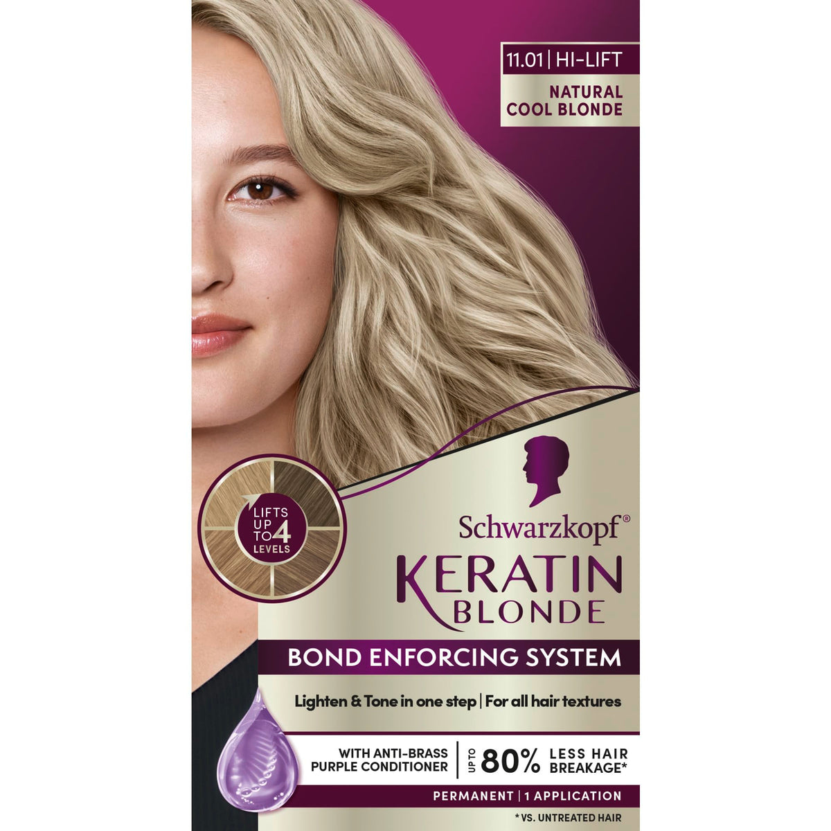 Schwarzkopf High Lift Natural Cool Blonde 11.01 hair dye packaging front view