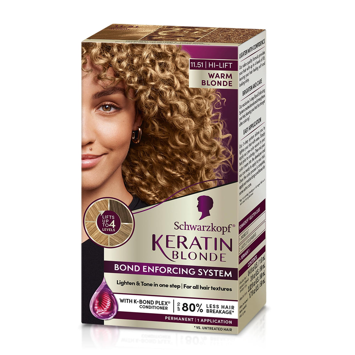Schwarzkopf Keratin Blonde 11.51 Warm Blonde Hair Dye front view