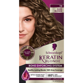Schwarzkopf Keratin Blonde 7.0 Dark Blonde Hair Dye front view