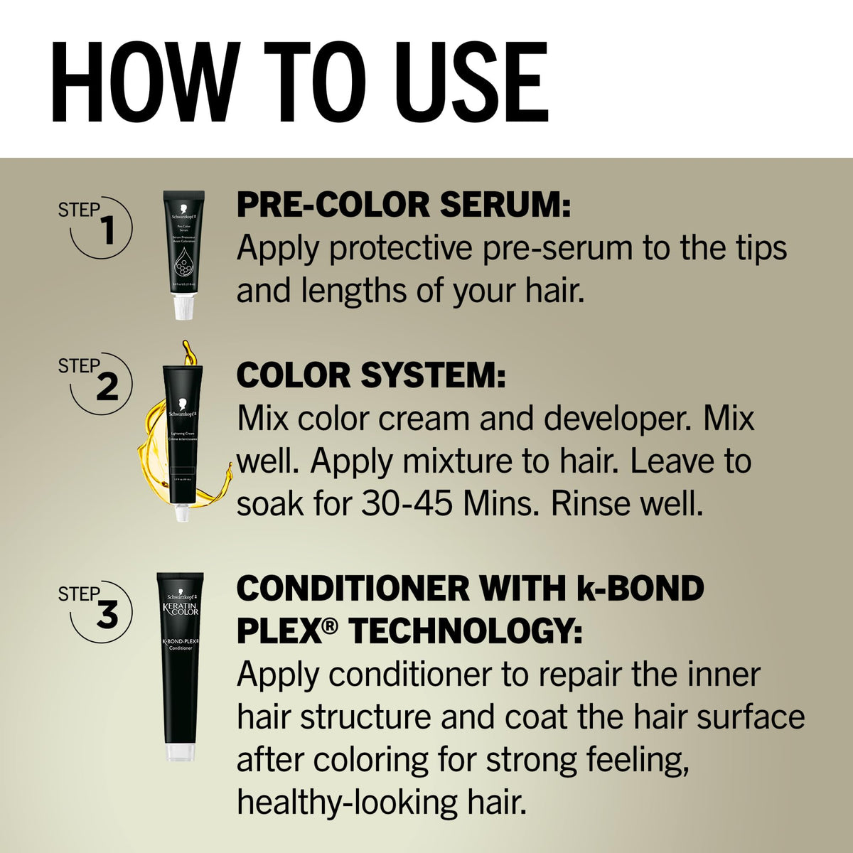 Schwarzkopf Keratin Blonde colour swatch on hair