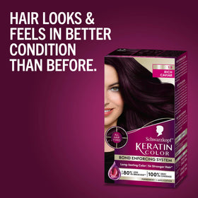 Schwarzkopf Keratin Color 1.9 hair dye before application