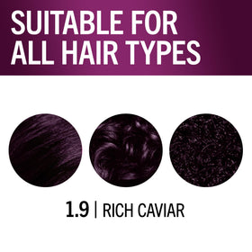 Schwarzkopf Keratin Color 1.9 hair dye texture close-up