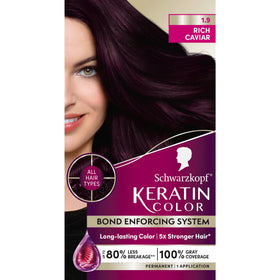 Schwarzkopf Keratin Color 1.9 Rich Caviar Permanent Hair Dye box front view