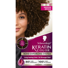 Schwarzkopf Keratin Color 5.0 Medium Brown hair dye box front view